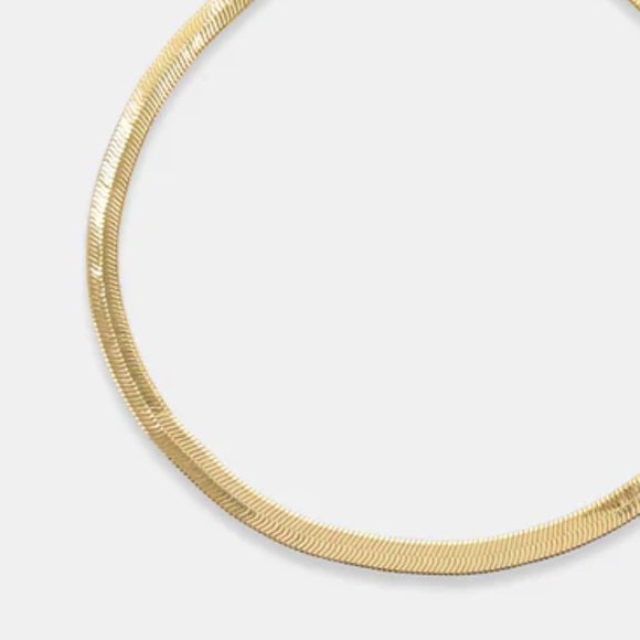 New 18K Gold Filled Herringbone Ankle Bracelet Anklet. - Picture 3 of 3